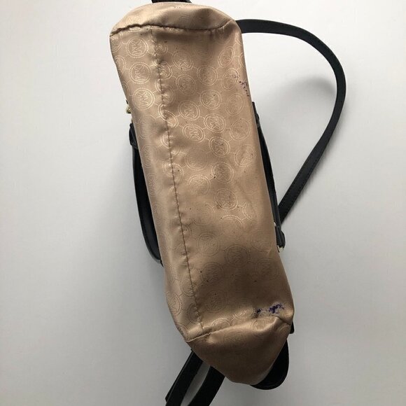 MK MICHAEL KORS SELMA Saffiano Leather Black Gold detach strap 12.5 x 9 x 4.5" - Picture 14 of 16